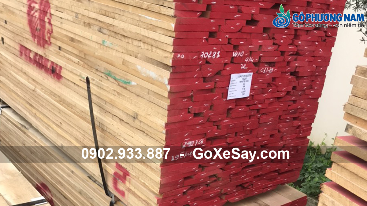 Kho gỗ sồi Mỹ nhập khẩu xẻ sấy chuẩn