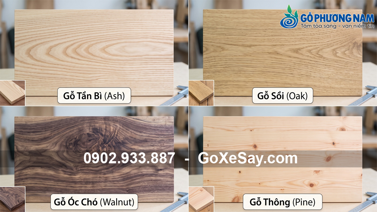 So sánh vân gỗ tần bì với các loại gỗ khác