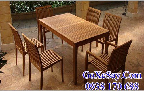 gỗ giá tỵ (gỗ teak) làm nội thất bàn ghế