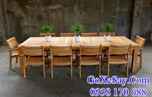 gỗ giá tỵ (gỗ teak) nhập khẩu làm nội thất ngoài trời